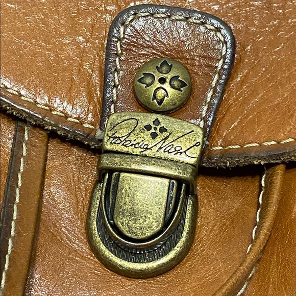 Patricia Nash Tan Brown Leather Large Back Pack With Pocket Drawstring - Picture 4 of 16